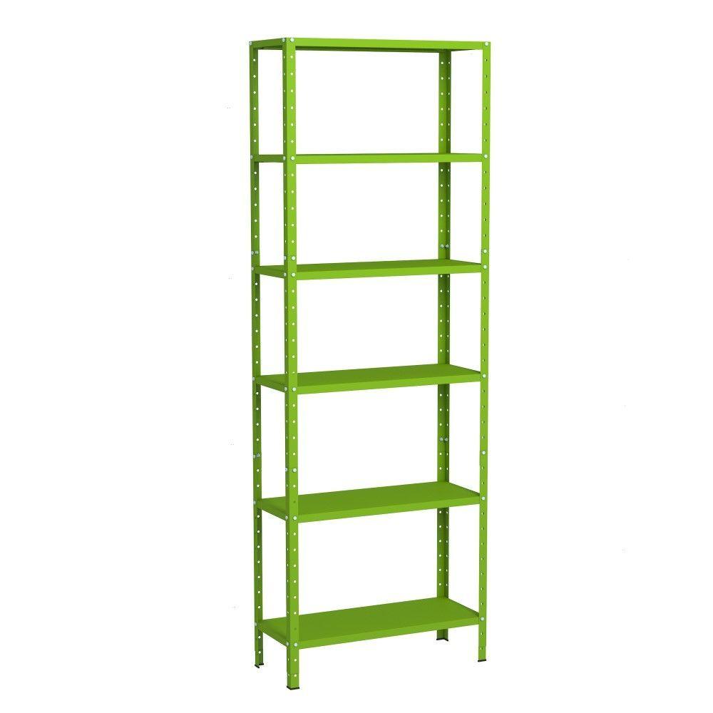 Miniatura Estante Aço 6 Prateleiras Livros Cozinha Quarto Eaf013 Verde