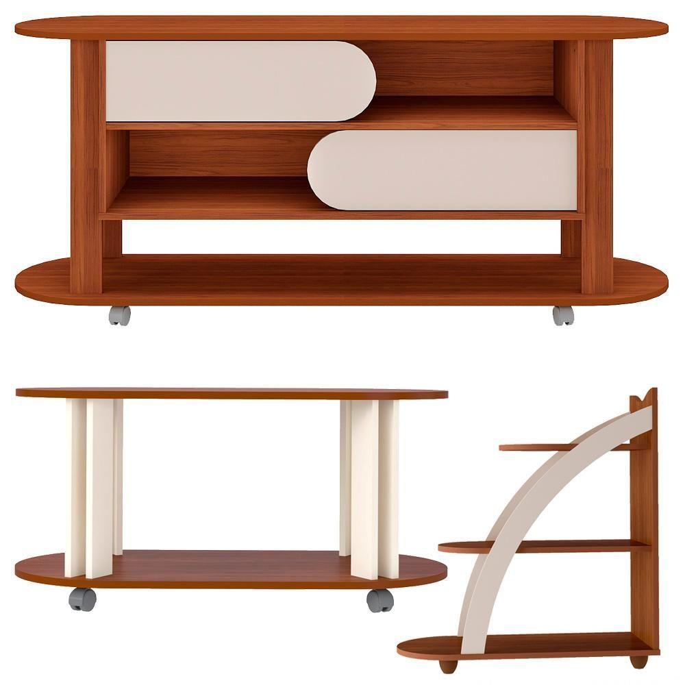 Miniatura Rack 65 Pol Mesa Centro E Apoio Sala Ma4 Cedro Off White Arly