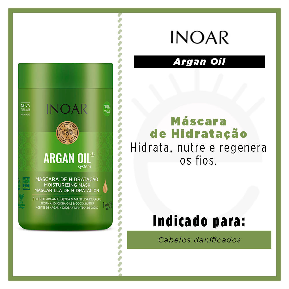 Miniatura Inoar Óleo de Argan - Máscara de Tratamento Intensivo 1Kg