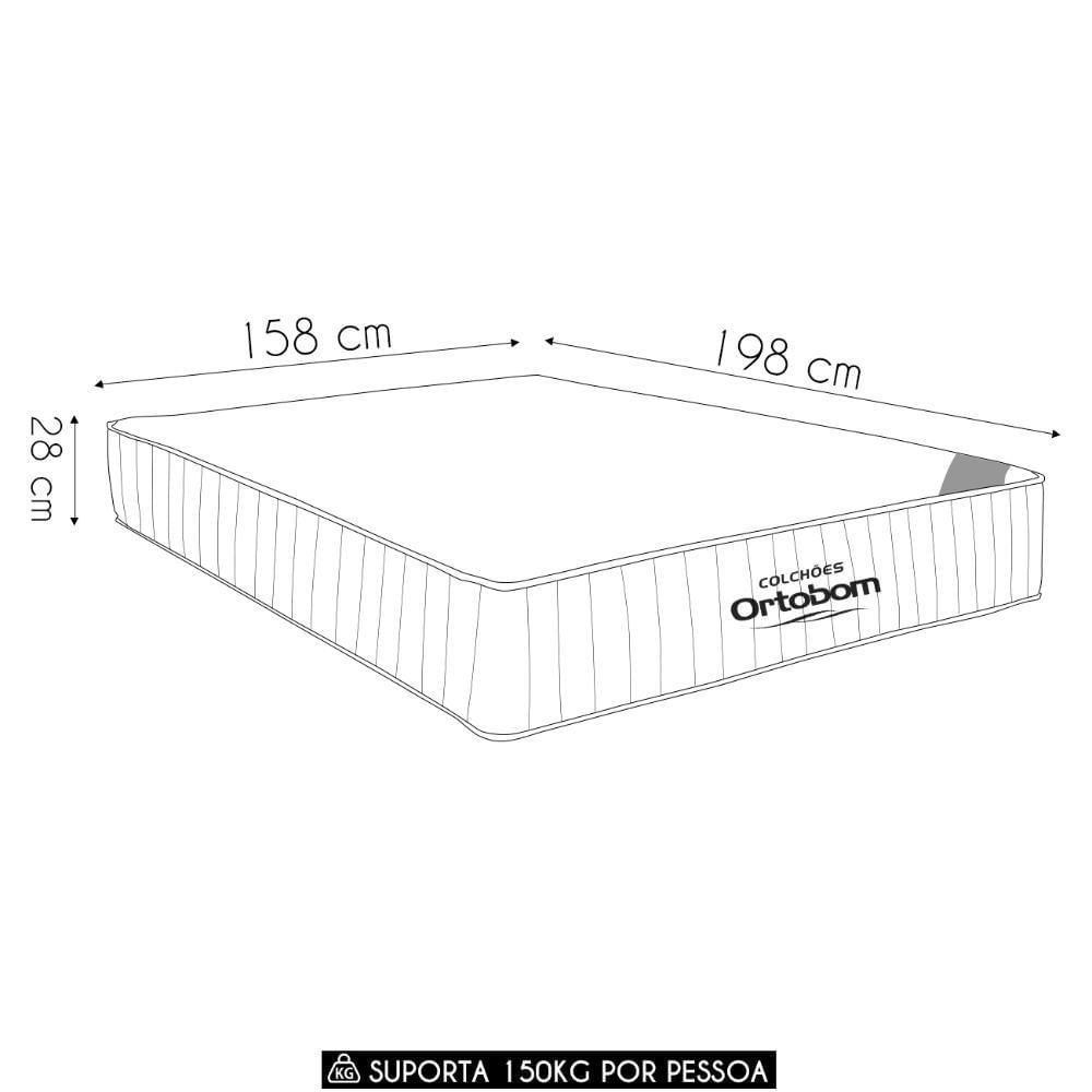 Miniatura Colchão Casal Queen Highfoam Bordado Espuma Hr45 158x198x28cm - Ortobom