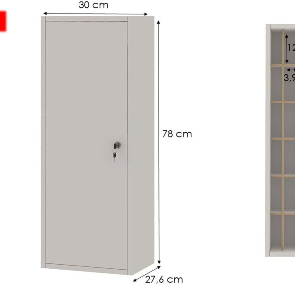 Miniatura Armário Porta Celular com Chave para Escritório Branco