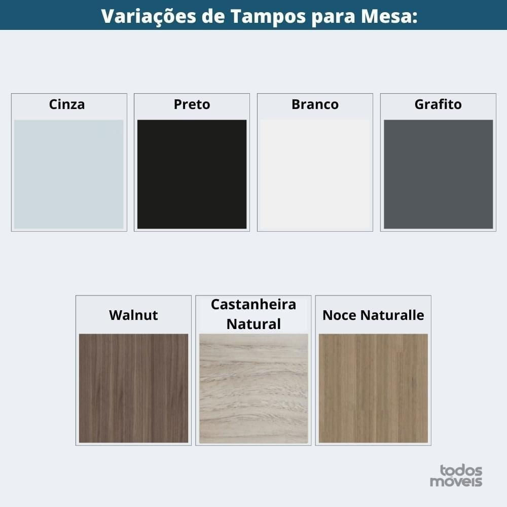 Miniatura Mesa De Reunião Redonda P25 Pandin 110 Cm (largura) Tampo Mdp Grafito Pé Aço Tubular Azul Del Rey