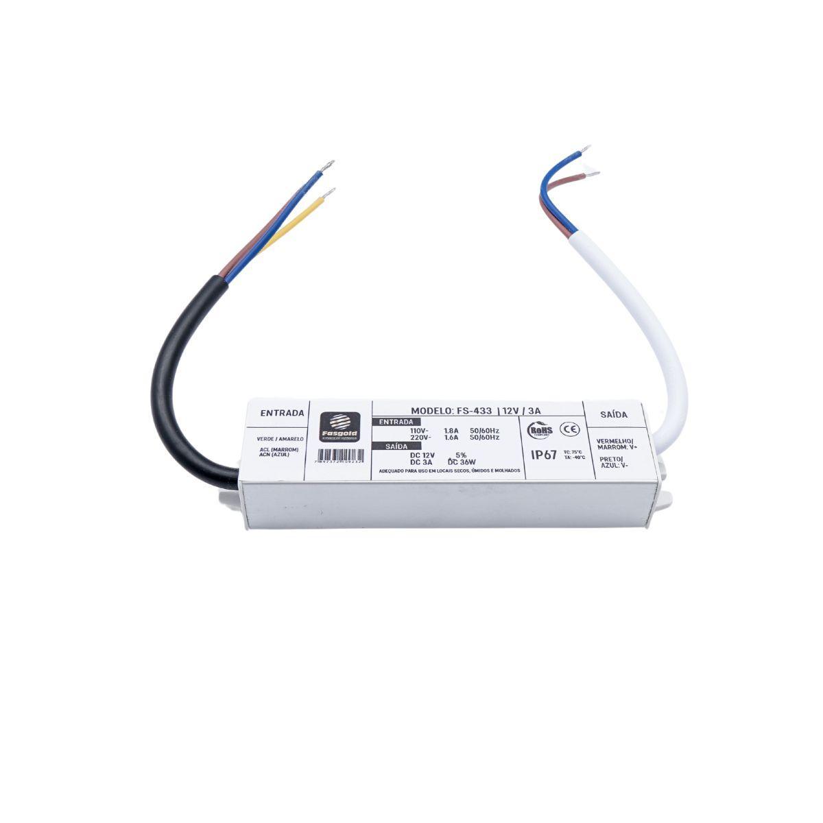 Miniatura Fonte 12V 10A Externa Blindada Ip67 A Prova D'Agua Cftv 120W