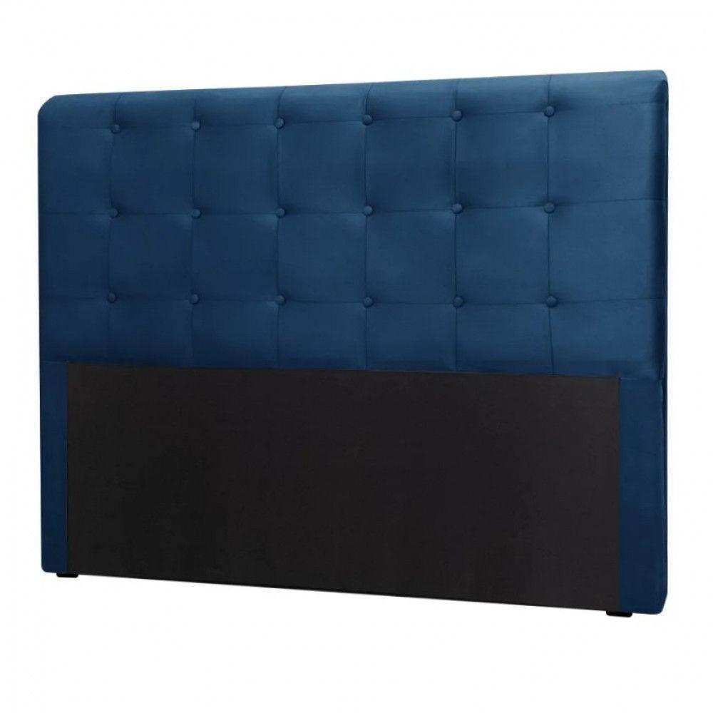 Miniatura Cabeceira Cama Box Quarto King Size Paola 195 Cm Veludo Speciale Home Azul