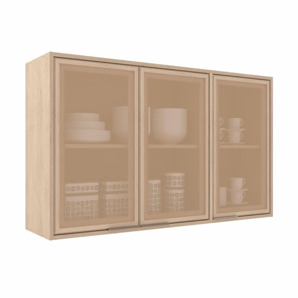 Jogo De Cozinha Modulada 5 Peças Karine Carvalho/Pistache Móveis Sul Moveis Sul Carvalho/Pistache