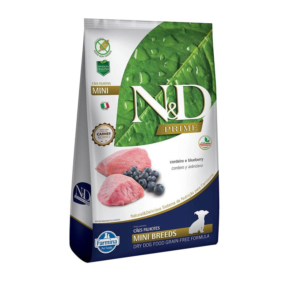 Miniatura Ração Farmina N&D Prime Cordeiro e Blueberry Cães Filhotes Raças Pequenas - 800 g