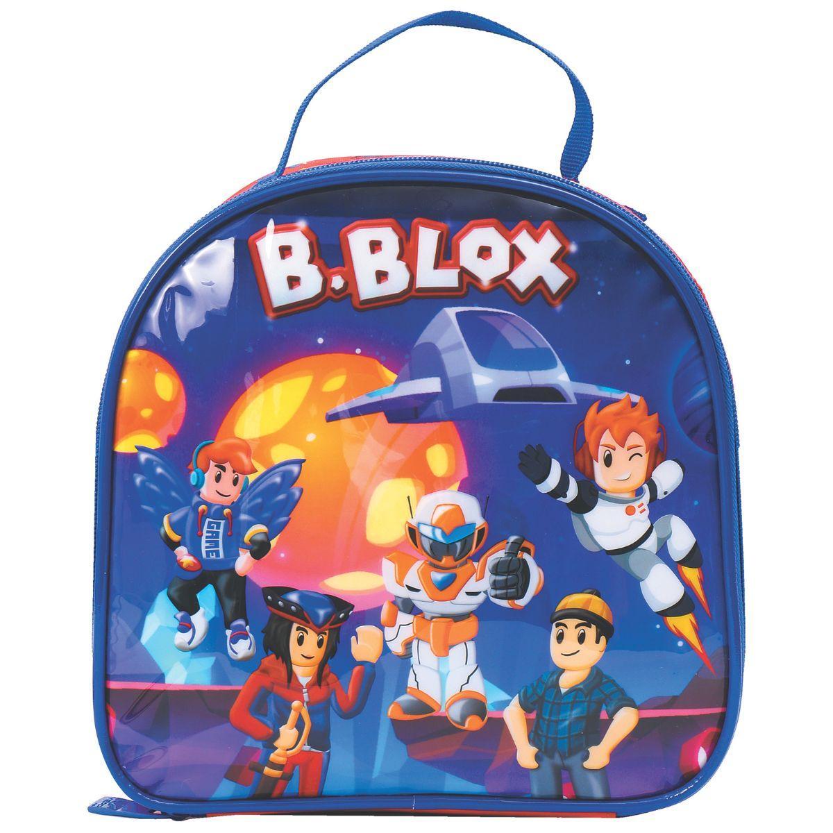 Miniatura Kit Mochila Rodinha Lancheira Estojo Infantil Roblox B-Blox