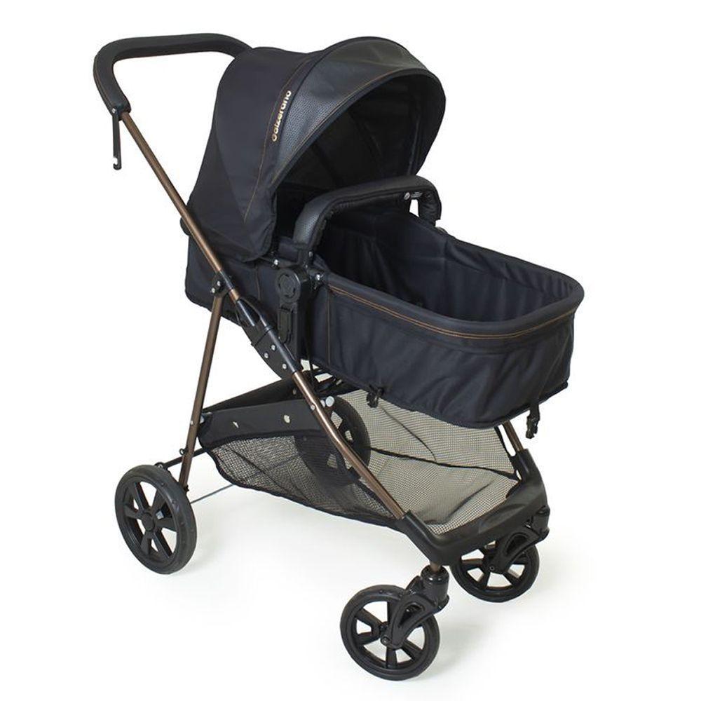Miniatura Travel System Galzerano Carrinho De Bebê Napoli Preto Com Cobre