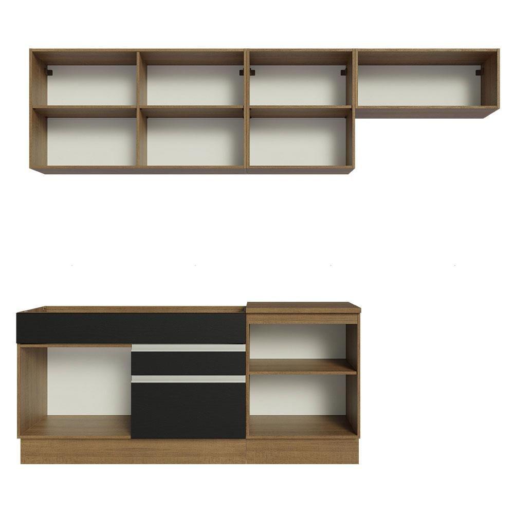 Miniatura Armário De Cozinha Completa 260cm Rustic/preto Madesa