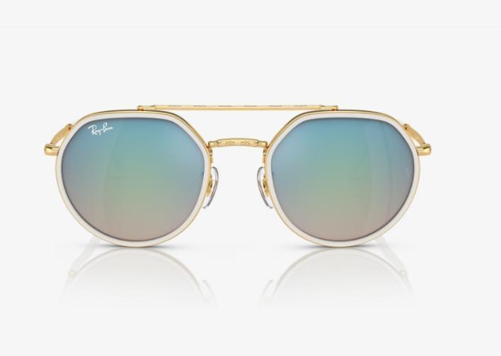 Miniatura Óculos de Sol Ray-Ban Round Metal Dourado 48mm