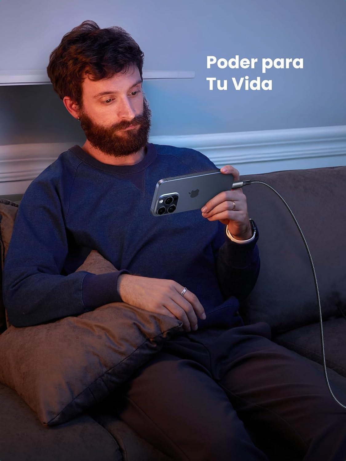Cabo Usb C Nylon Trançado Type C Pd 60W Carregamento Rápido