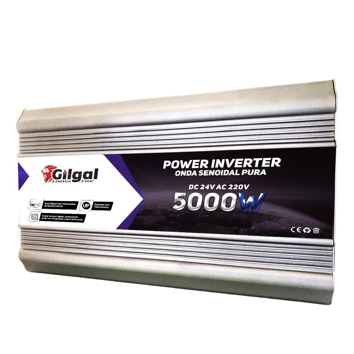 Miniatura Inversor 5000W 24V 220V Senoidal Pura 10000W Energia Estável