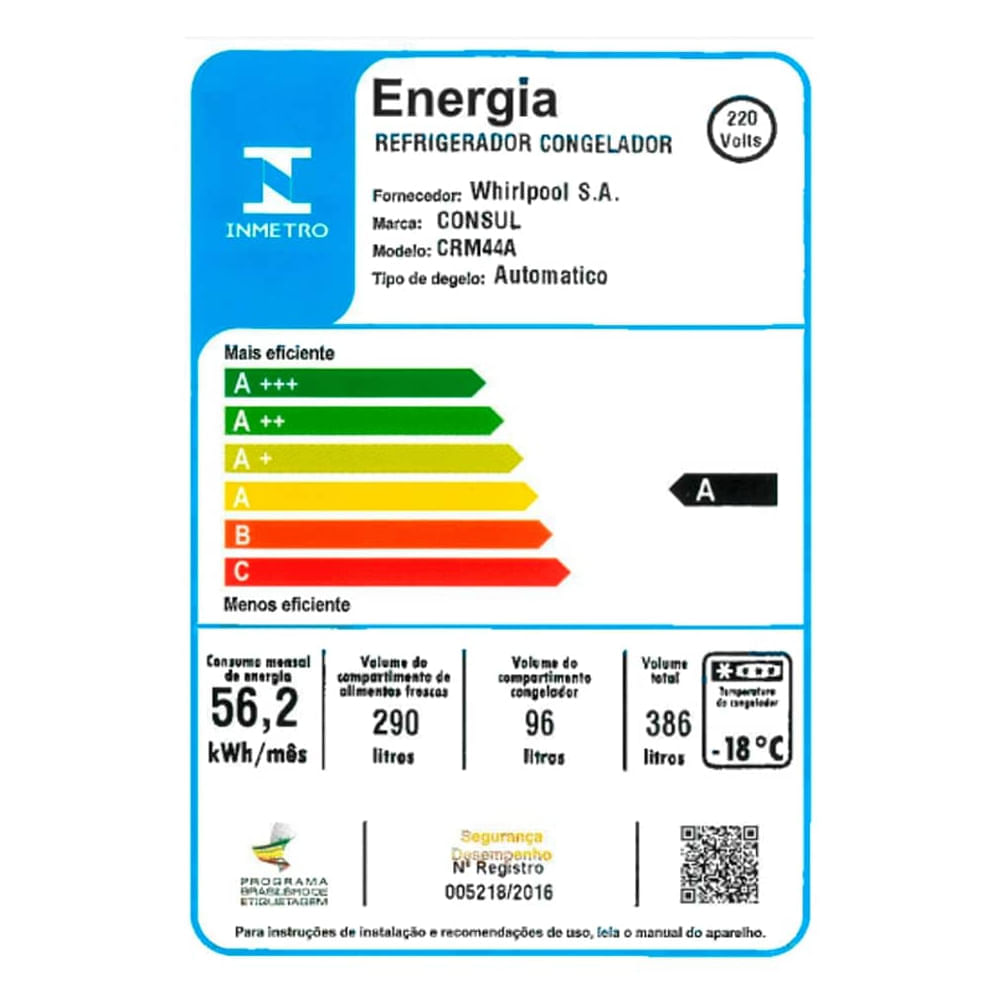 Geladeira Consul Frost Free Duplex 386 litros com Altura Flex cor Inox CRM44AK 220V