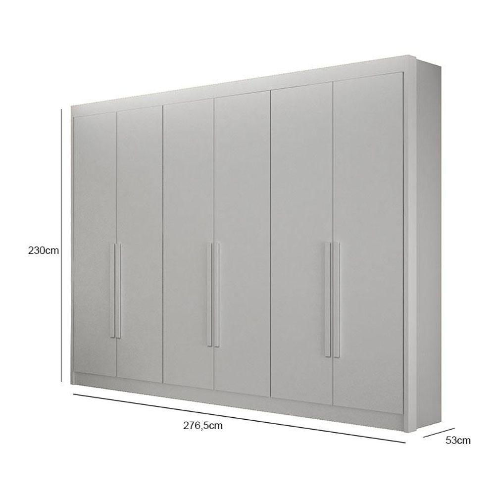 Miniatura Guarda Roupa 6 Portas Diamante Gold Branco - Leifer Móveis
