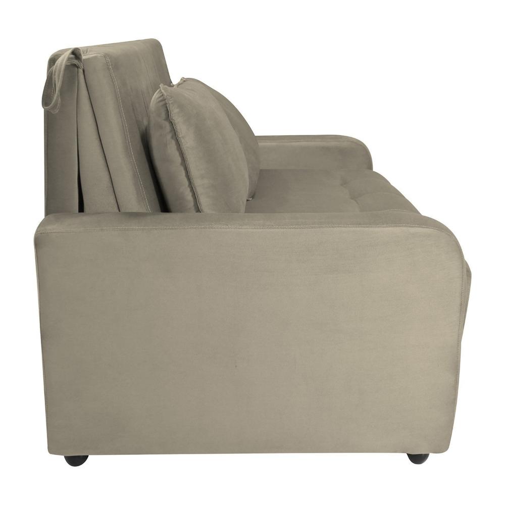 Sofá Cama Veludo 2 Lugares Amora New Capuccino