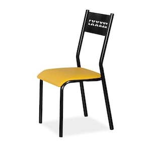 Miniatura Cadeira de Jantar Aço Nobre Júlia Plus com Revestimento Sintético Amarelo