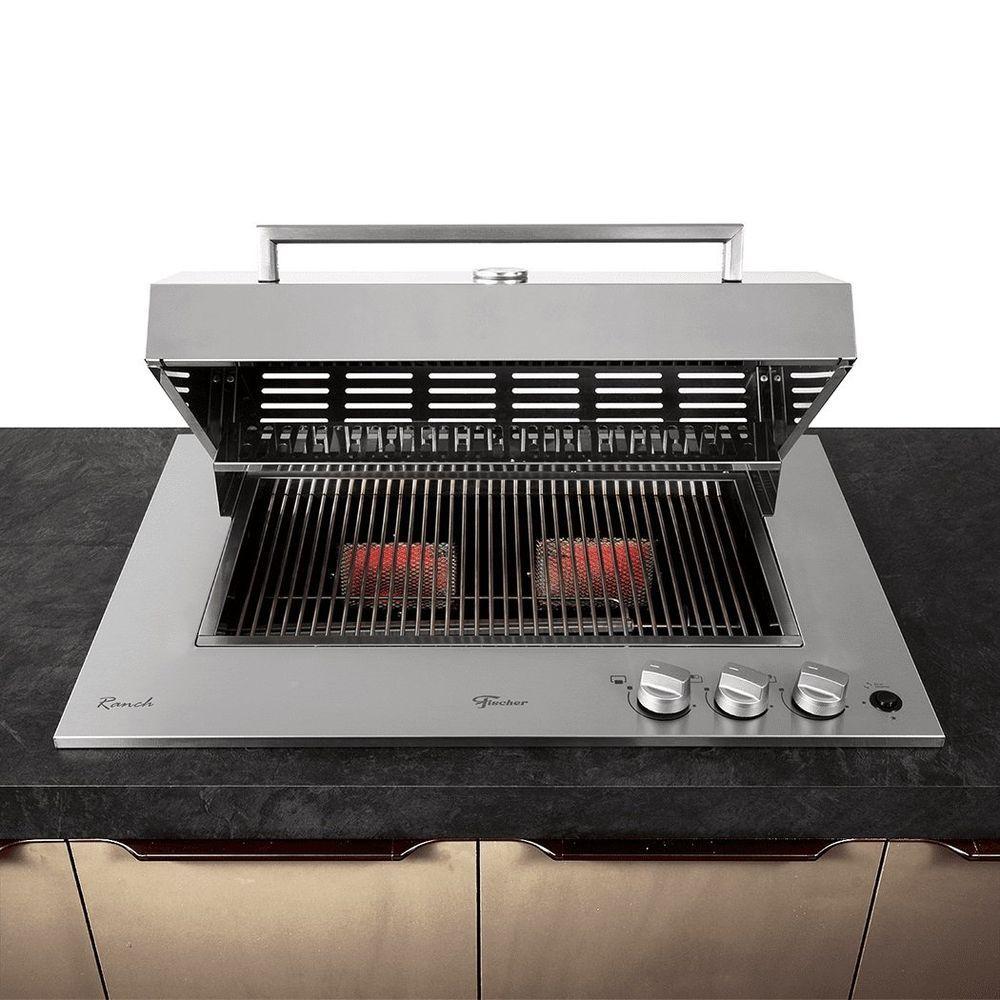 Miniatura Churrasqueira A Gás Cooktop Fischer Ranch Com Tampa Bivolt 31200 - 83551 Bivolt