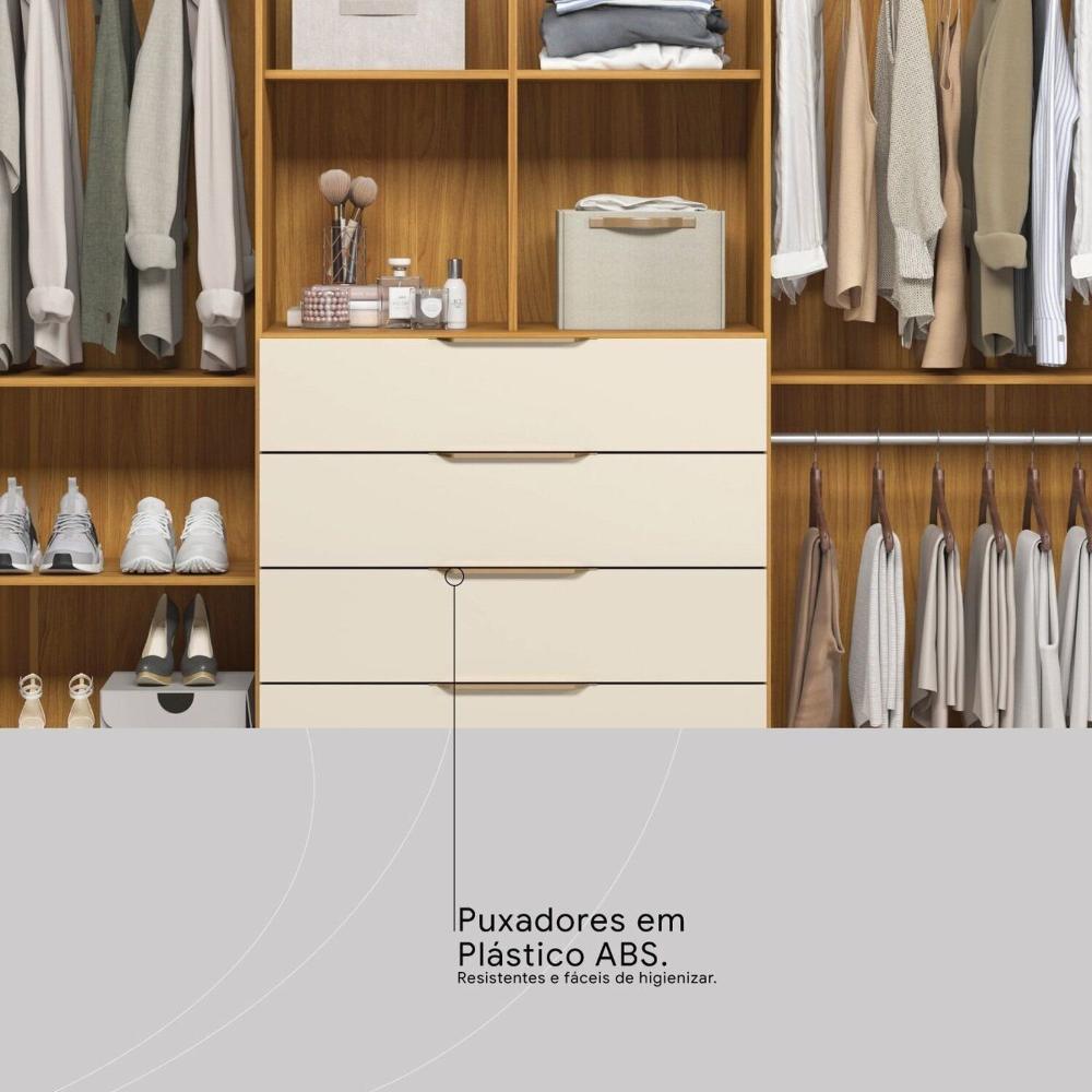 Miniatura Guarda-roupa Casal 6 Portas Giardino Cinnamon/Off White