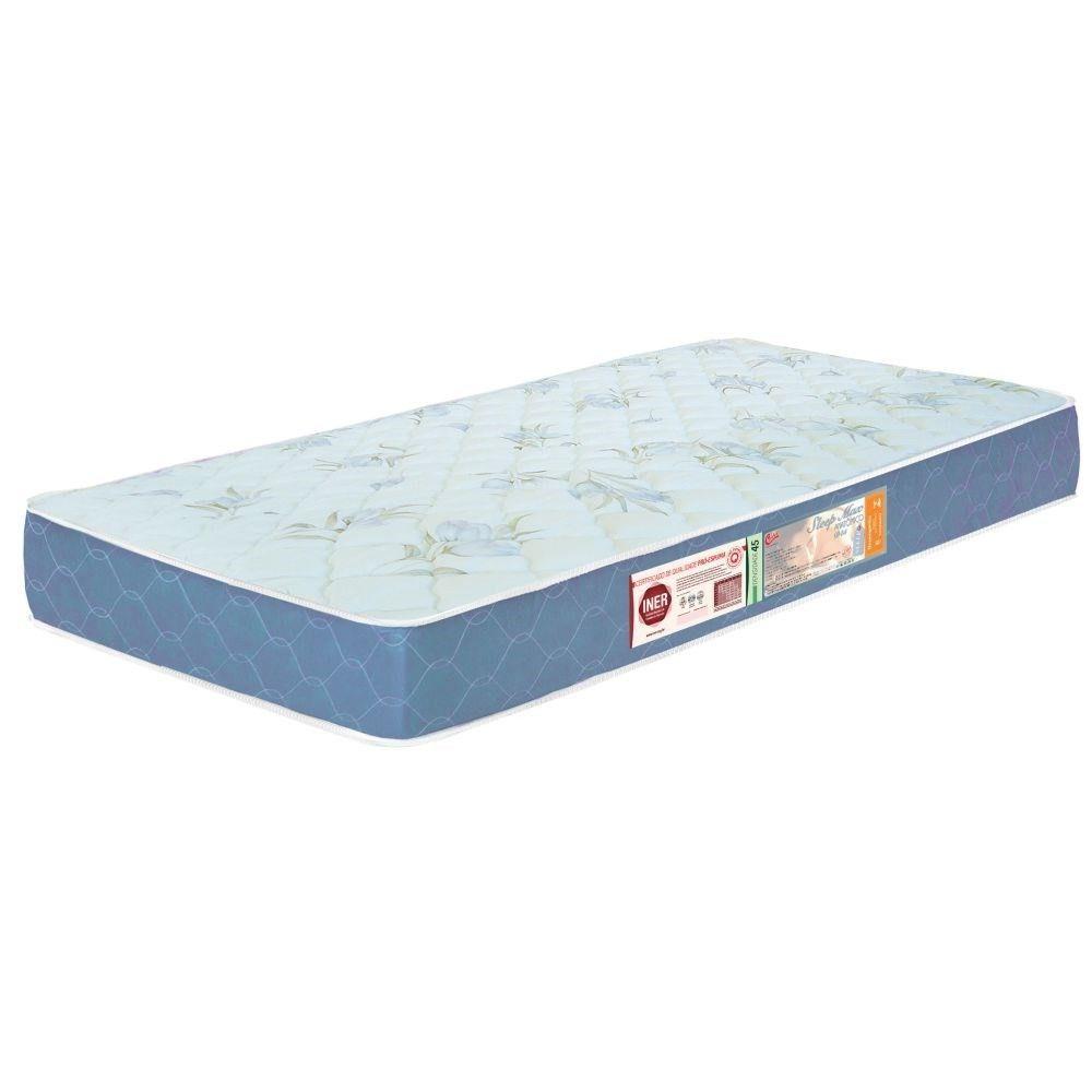 Miniatura Colchão Solteiro Sleep Max Espuma D45 78X188X15Cm Branco/Azul