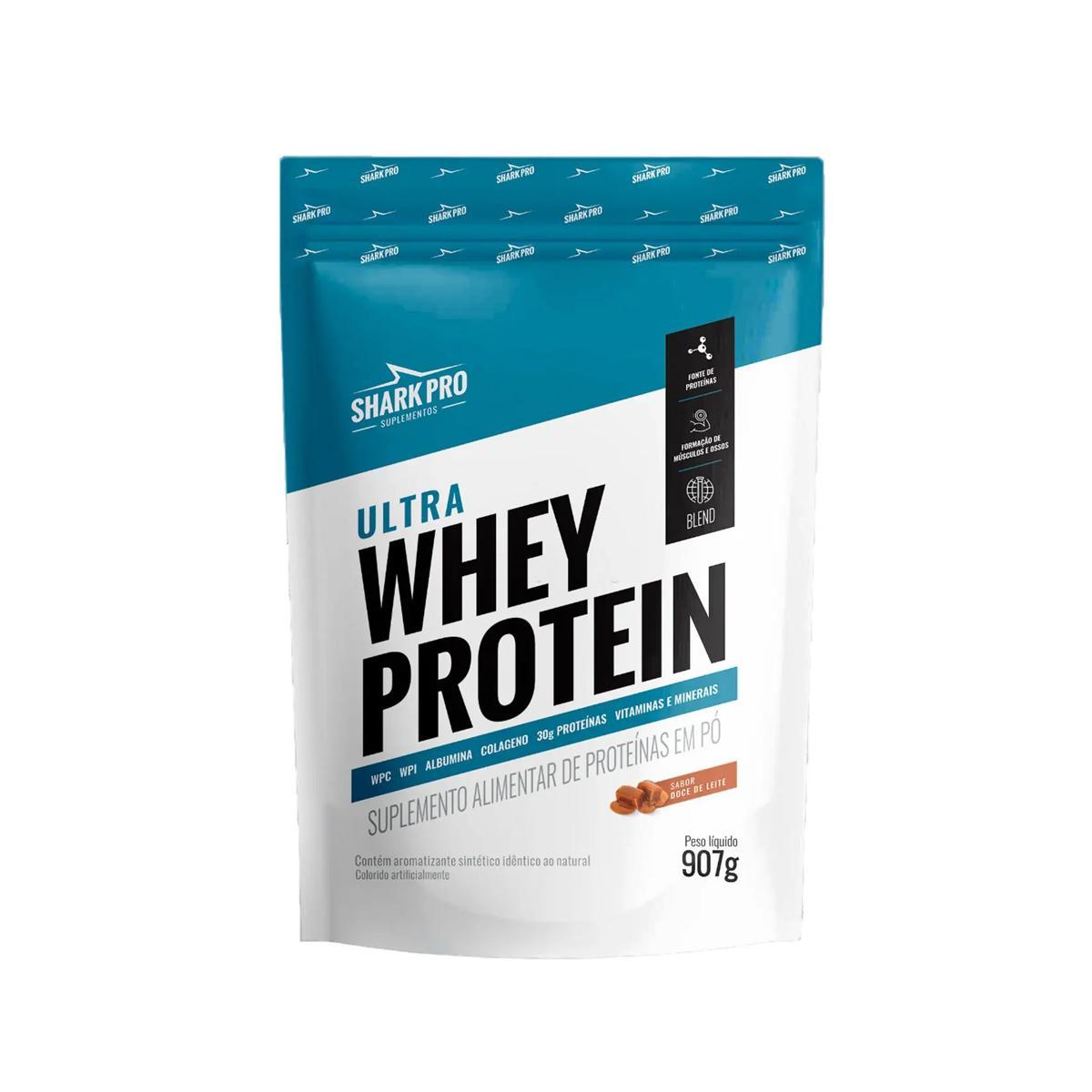 Miniatura Ultra Whey Protein Sabor Doce De Leite Refil 907G Shark Pro