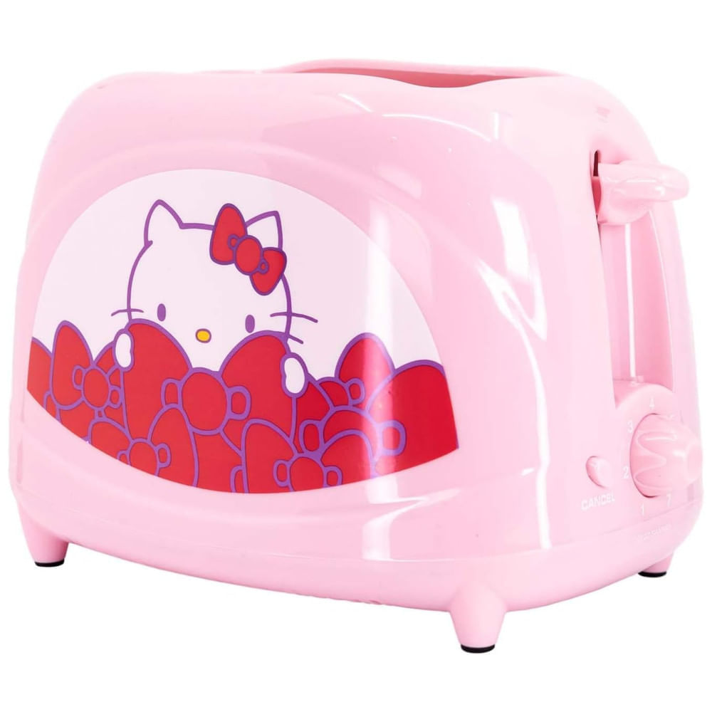 Miniatura Torradeira 2 Fatias com Tema Hello Kitty e Termostato Ajustável, 110V 700W, Uncanny Brands, Rosa 110v
