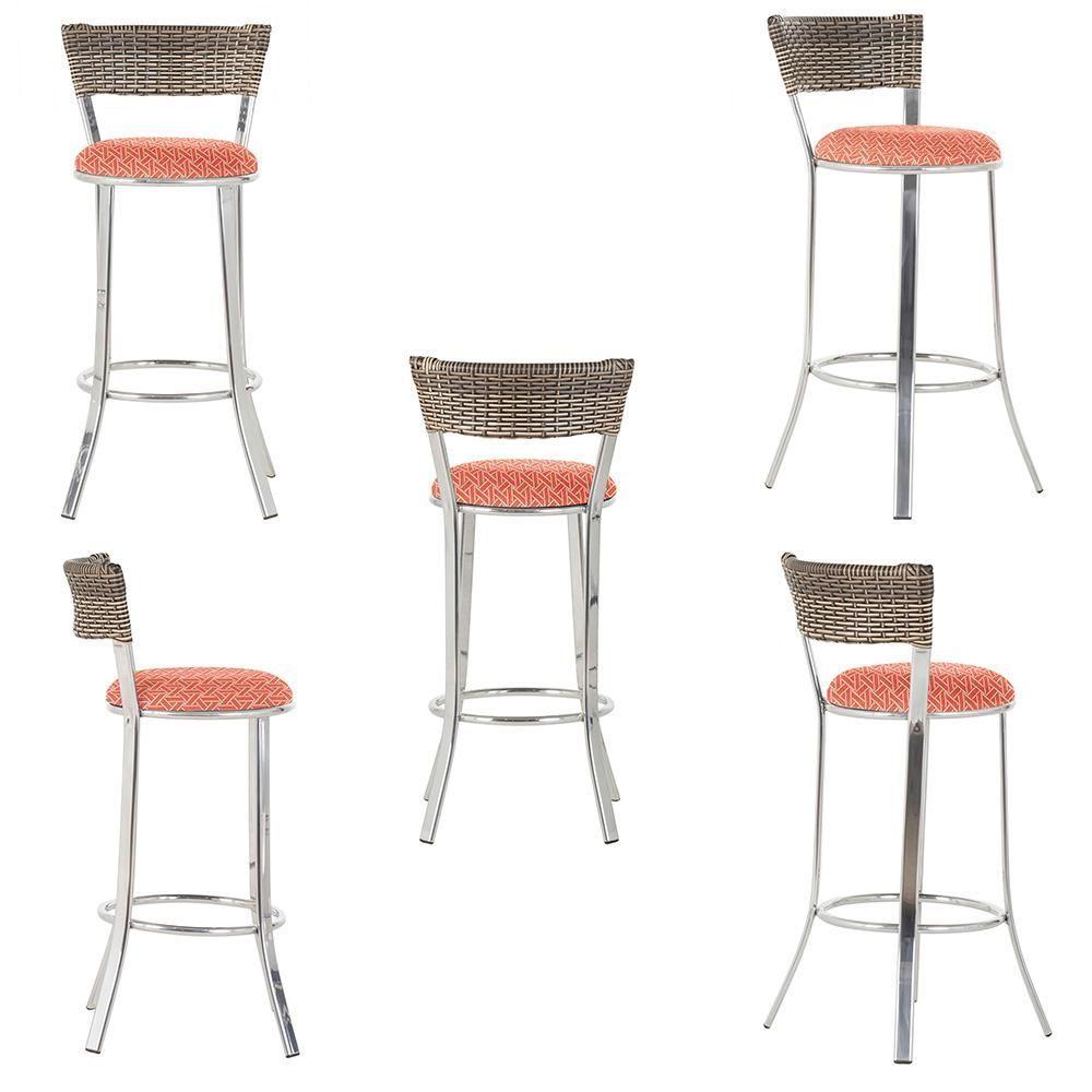 Miniatura Conjunto Com 2 Banquetas Em Alumínio, Fibra Sintética E Impermeável Tc Capuccino Z20