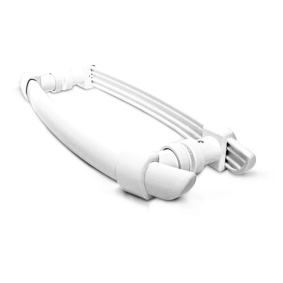 Miniatura Puxador Arco H Polímero Para Porta De Vidro 40 Cm - Branco