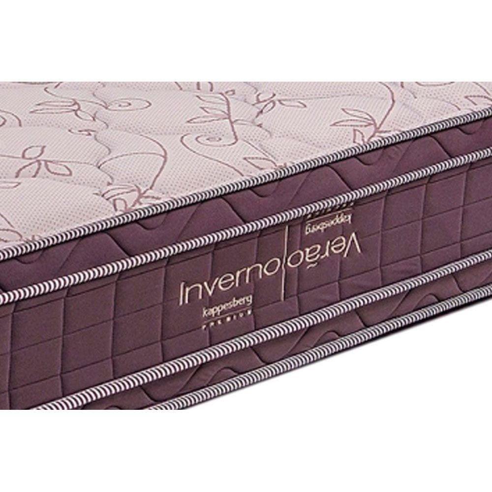 Miniatura Cama Box Baú Queen: Colchão Molas Ensacadas Kappesberg Inverno Verão + Base White(158X198)