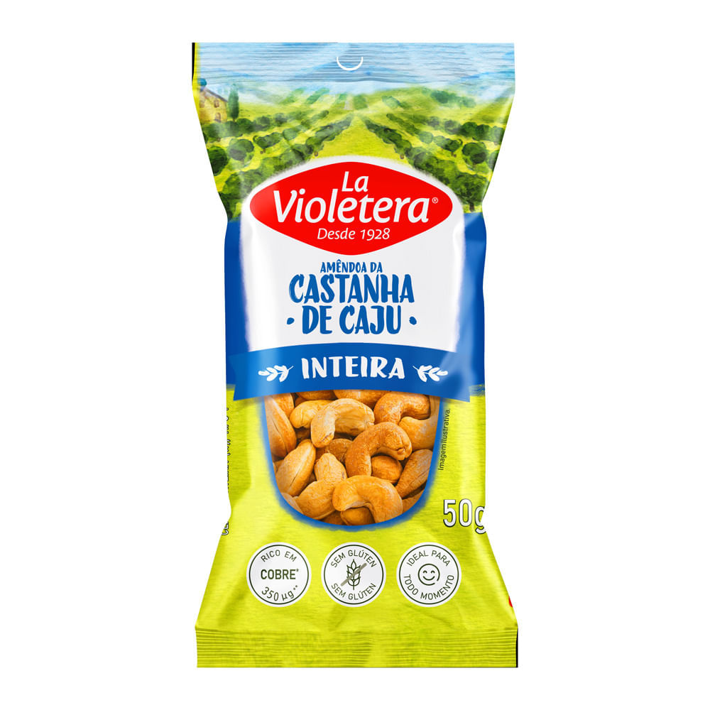 Miniatura Amêndoa da Castanha de Caju Inteira La Violetera 50g