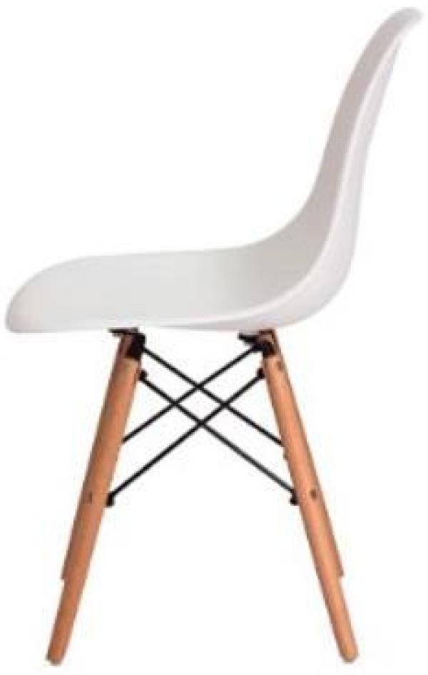 Miniatura Cadeira Charles Eames Eiffel Branca Base Madeira Sala Cozinh