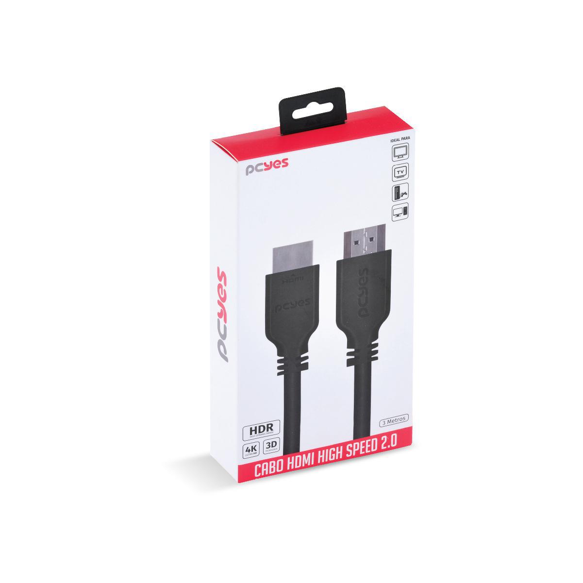 Cabo Hdmi 2.0 4K 30Awg Cobre Puro 3 Metros - Phm20-3