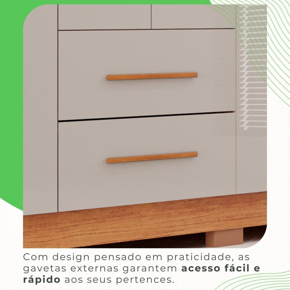 Guarda-roupa Casal 6 Portas 2 Gavetas Estrela Premium Cinamomo/Off-White