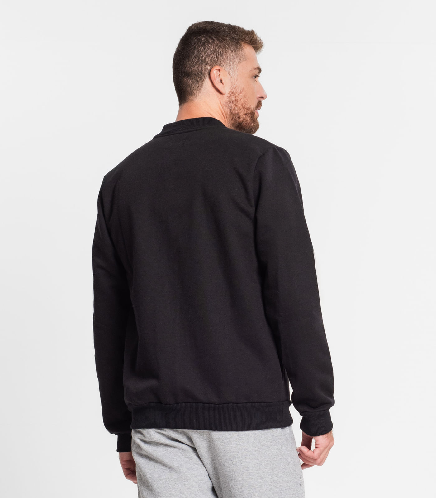 Miniatura Jaqueta Plus Size Masculina Em Moletom Diametro Preto Plus G1