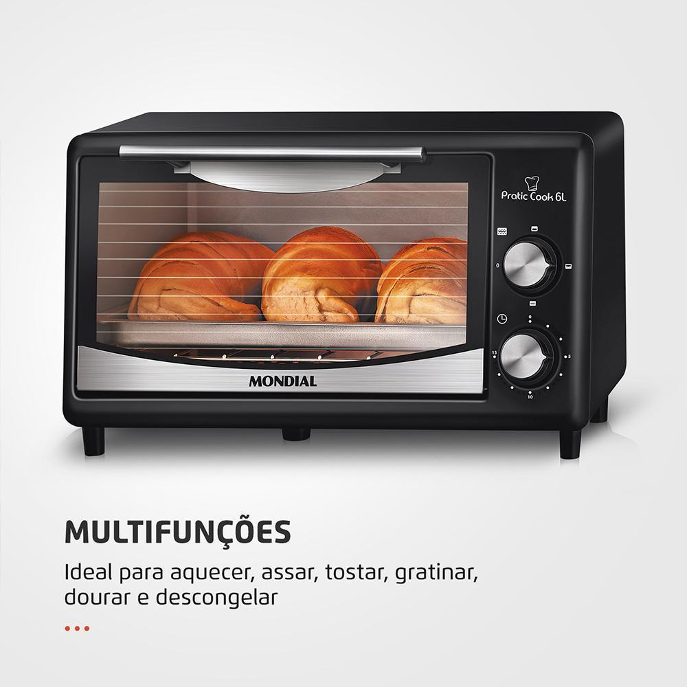 Miniatura Forno Elétrico Mondial Fr-09 Pratic Cook 6L 650W 220V