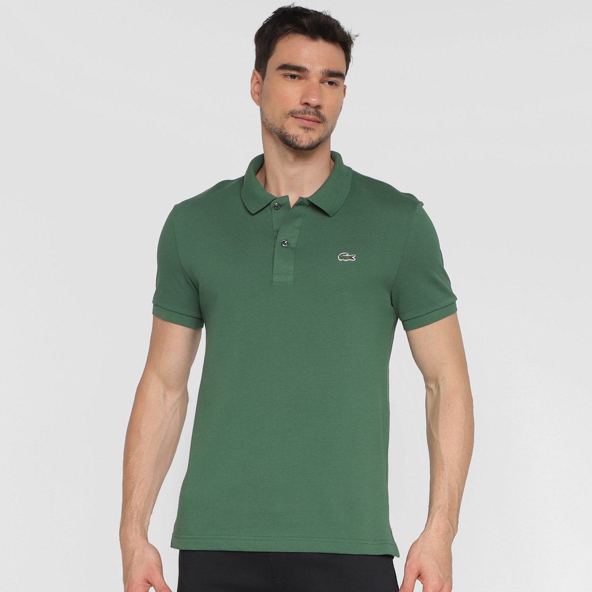 Miniatura Camisa Polo Lacoste Slim Fit Piquet Masculina Verde - G