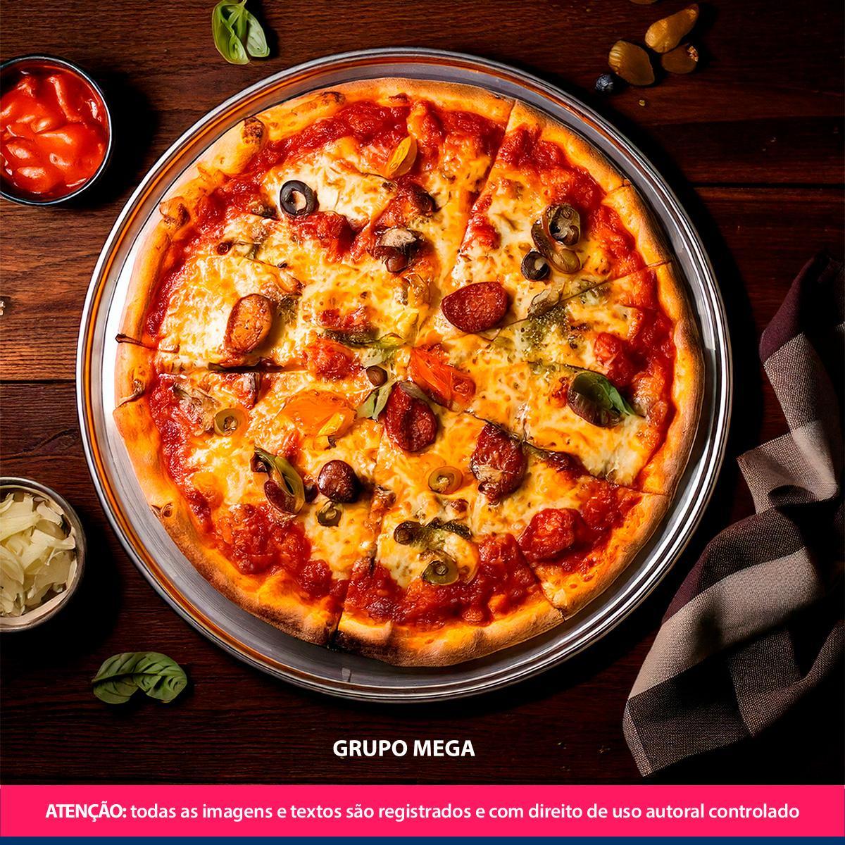 2 Formas De Pizza Redonda Alumínio 35Cm Reforçada Assadeira