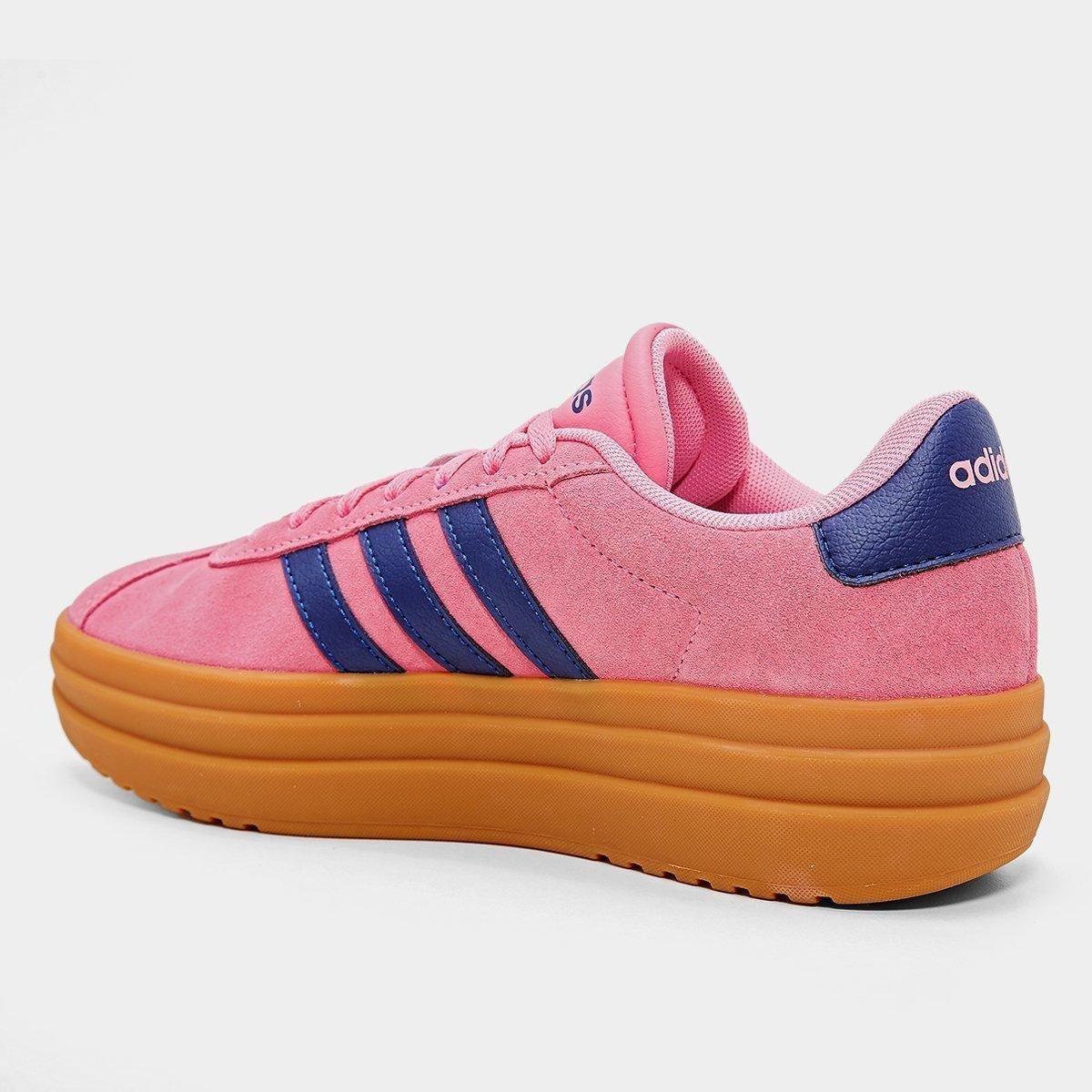 Miniatura Tênis Adidas VL Court Bold Feminino Rosa+Azul - 34