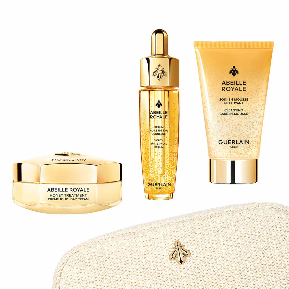 Miniatura Guerlain Abeille Royale Kit Essentials Espuma de Limpeza + Creme Noite Honey Treatment + Sérum Óleo Rejuvenescedor Kit