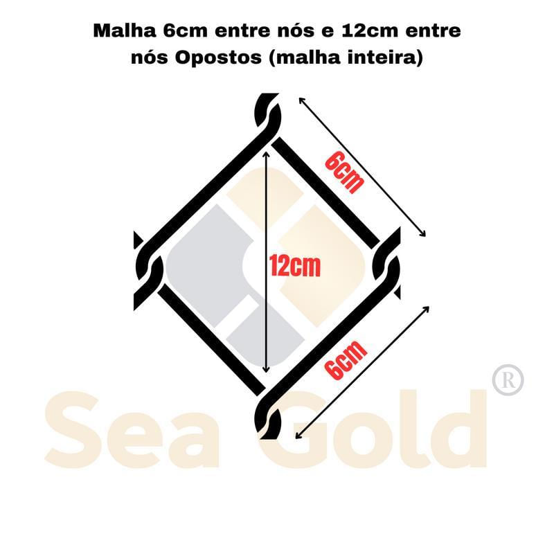 Miniatura Rede Pesca Malha 6 X 6Cm ( 60Mm ) Fio 0.30 50 Metros