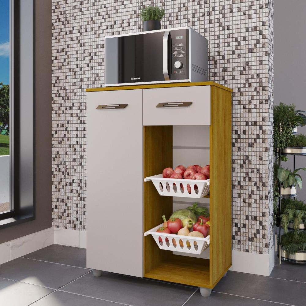 Miniatura Fruteira Fruteira 2 Cestos 1 Porta 1 Gaveta Bia Cinamomo/Off White