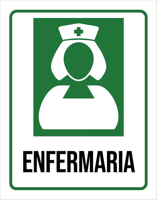 Miniatura Placa Sinalização Hospitalar Enfermaria 27X35