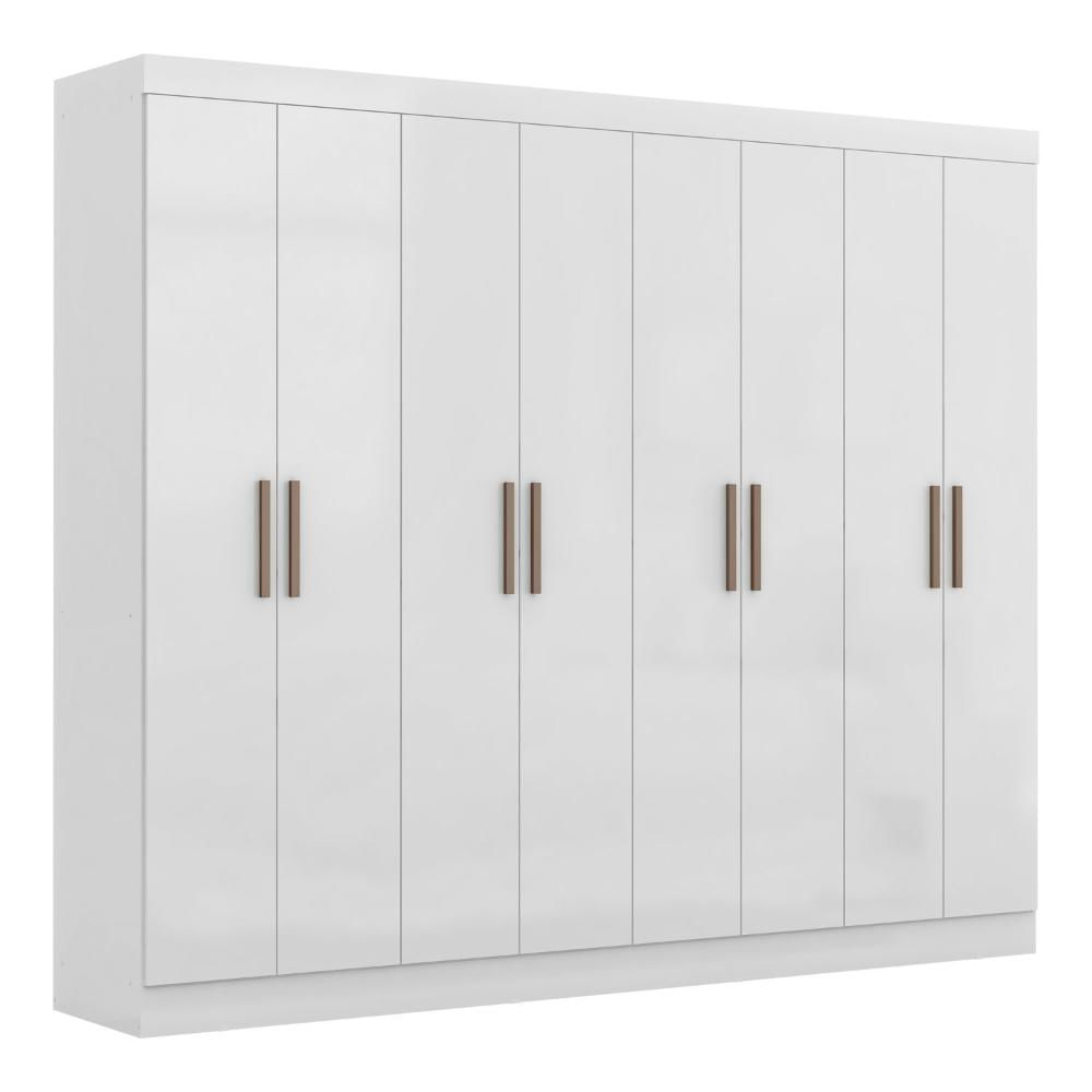 Miniatura Guarda Roupa Casal 8 Portas 4 Gavetas Paris Espresso Móveis Branco