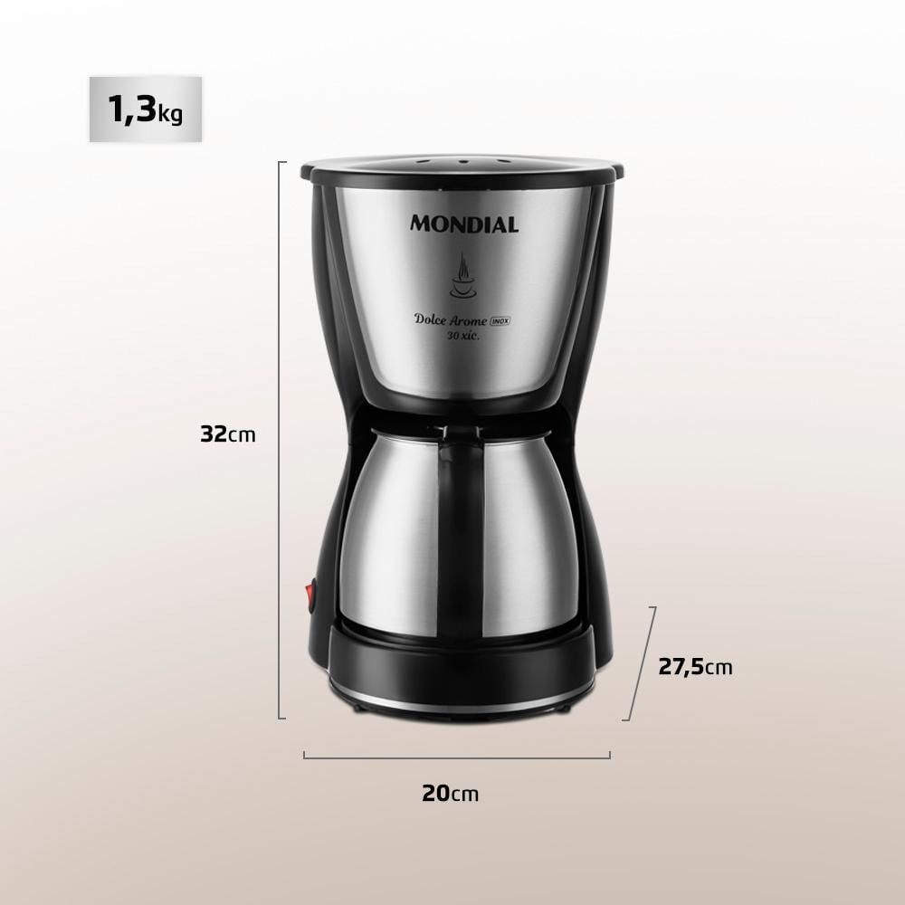 Cafeteira Elétrica Mondial Dolce Arome C-37Ji-30X 800W Inox
