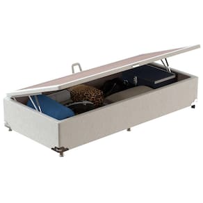 Miniatura Base Box para Colchão de Solteiro Probel com Baú Universal 34x88x188cm Branco