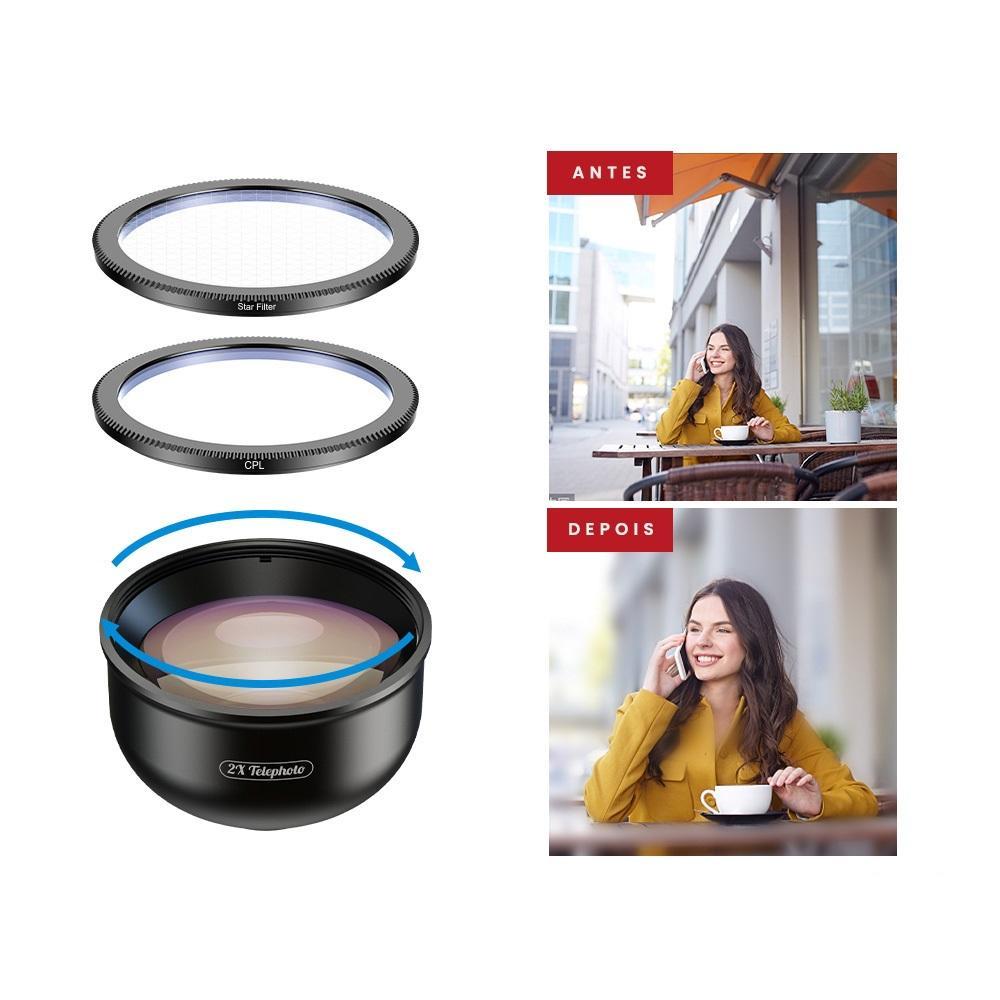 Miniatura Lente Teleobjetiva Para Celular 4K Premium Desfoque De Fundo
