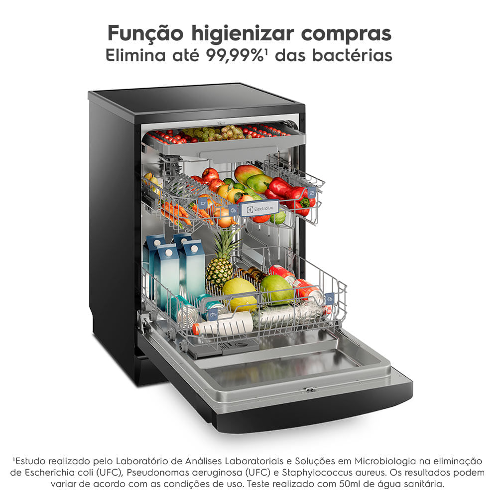Miniatura Lava-Louças Electrolux 14 Serviços Preta Experience com Função Higienizar Compras - LL14P 110