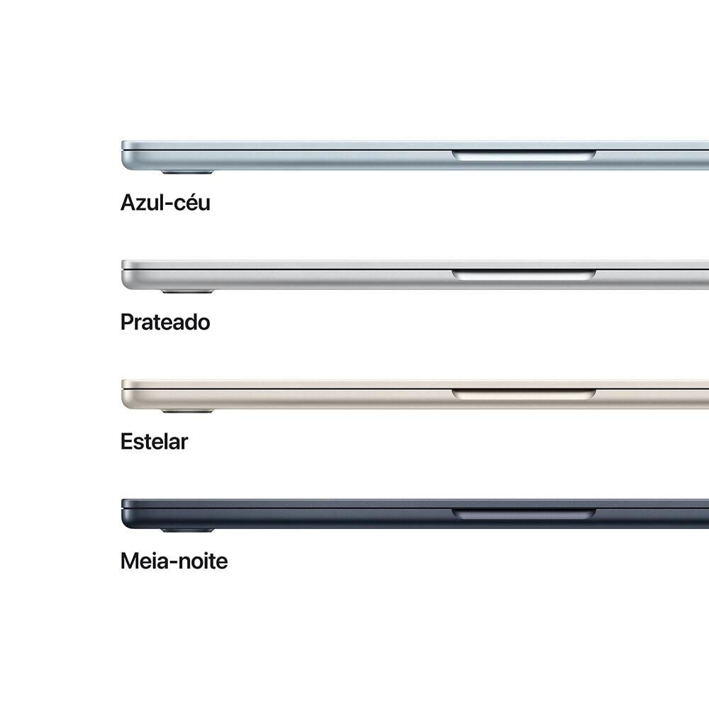 Apple Macbook Air 13", M4, com CPU de 10 núcleos, GPU de 8 núcleos, 16GB RAM, 256GB SSD - Azul
