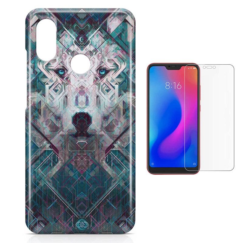 Miniatura Kit Capa Xiaomi Mi A2 Lite Moon Wolf Lobo Lunar E Pelicula