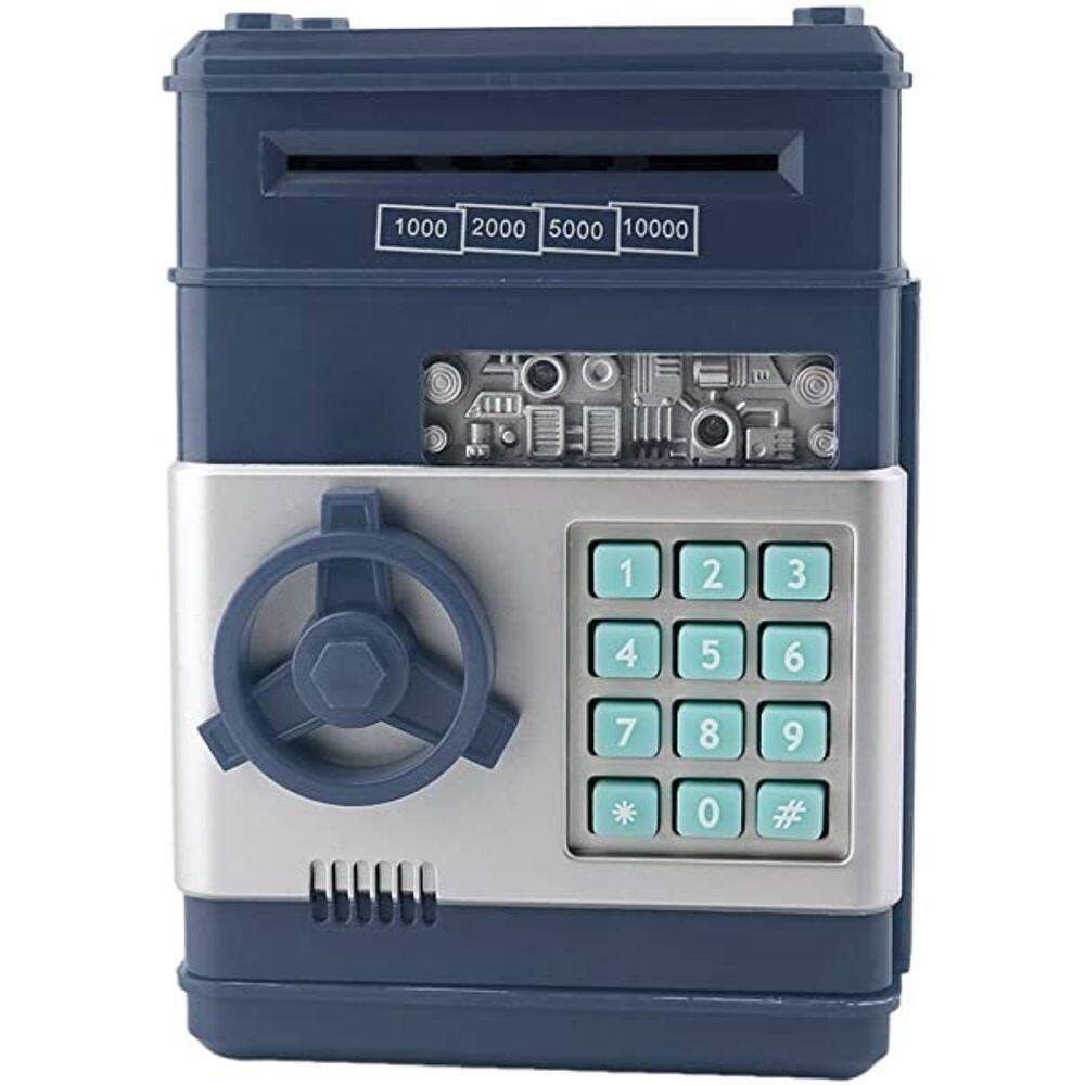 Miniatura Cofre Eletrônico Infantil Cofrinho Eletrônico Divertido com Senha de 4 Dígitos e Inserção Automática
