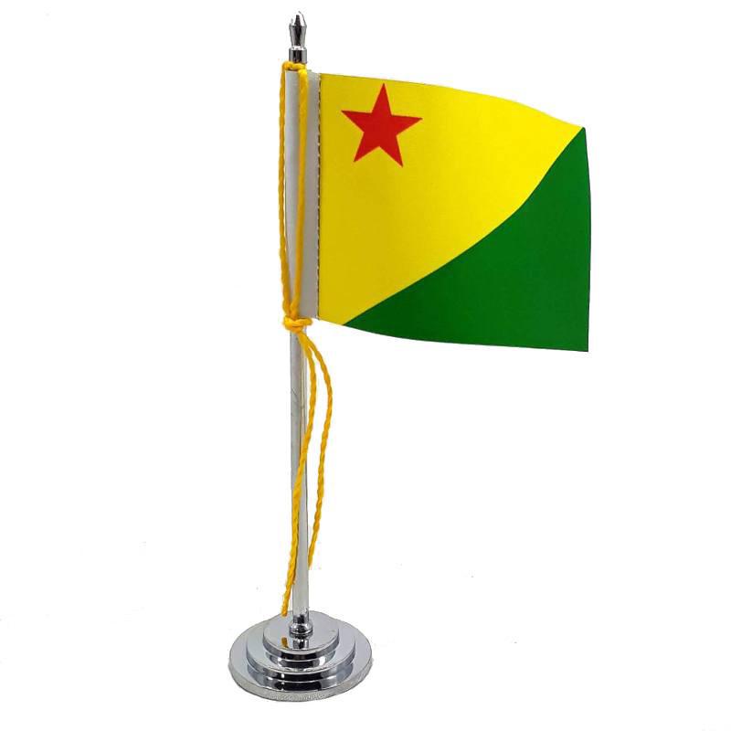 Miniatura Mini Bandeira Mesa Acre Mastro 15 Cm Poliéster